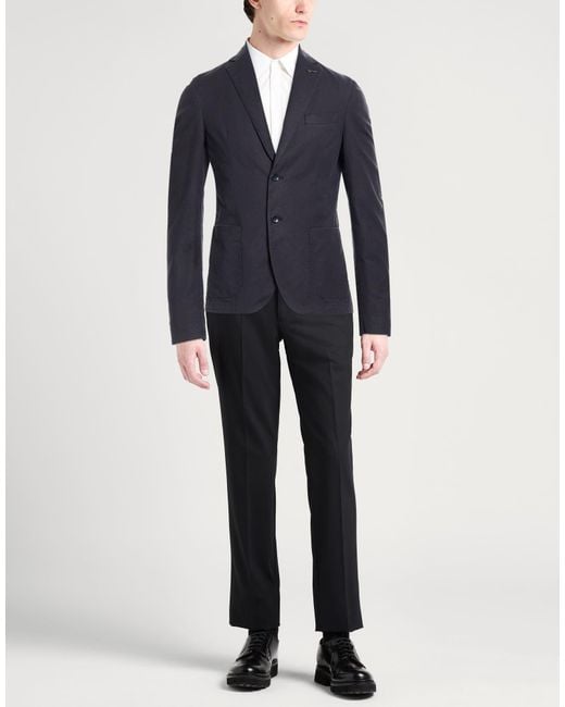 Paoloni Blue Blazer Cotton, Elastane for men