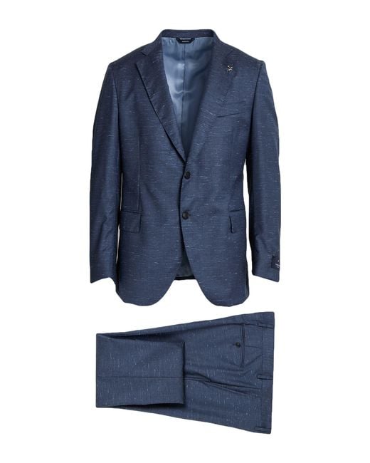 Tombolini Blue Slate Suit Wool, Silk, Elastane for men