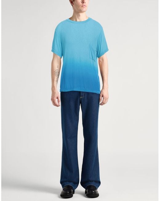 Daniele Fiesoli Blue Azure T-Shirt Viscose, Nylon, Cashmere, Elastane for men