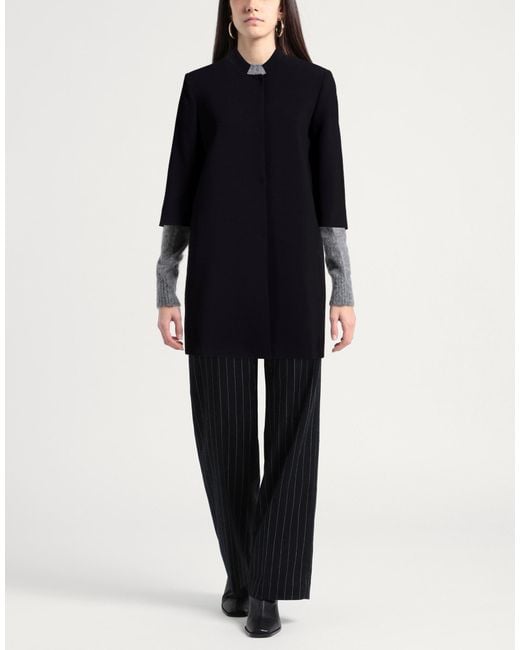 RUE DU BAC Black Midnight Overcoat & Trench Coat Polyester, Elastane