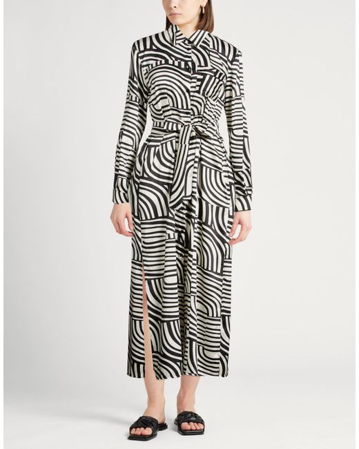 Marella White Cream Midi Dress Polyester