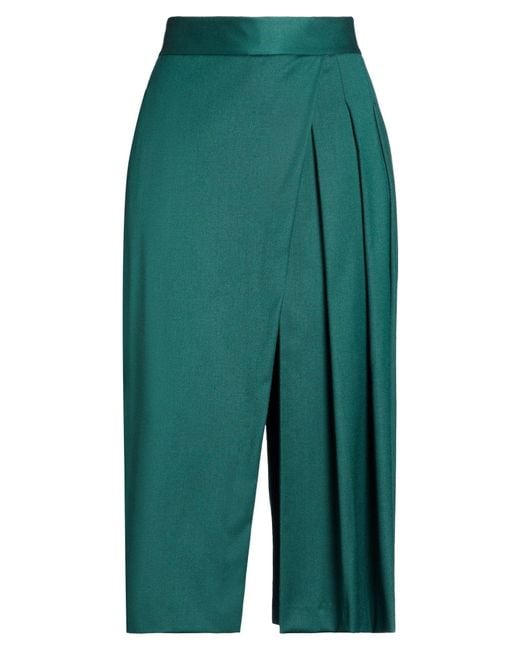 Semicouture Green Pants Virgin Wool, Polyester, Viscose, Elastane