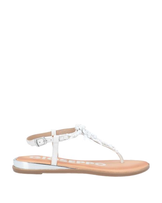 Gioseppo White Thong Sandal