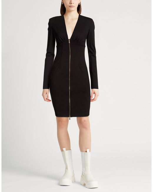 Just Cavalli Black Mini Dress Viscose, Polyamide, Elastane