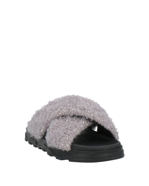 Fabiana Filippi Gray Sandals Merino Wool, Polyamide, Polyester