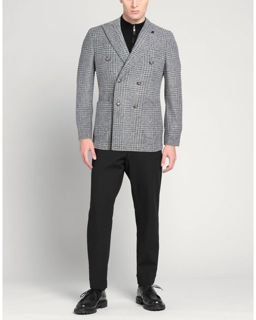 BRERAS Milano Gray Blazer Virgin Wool, Elastane for men