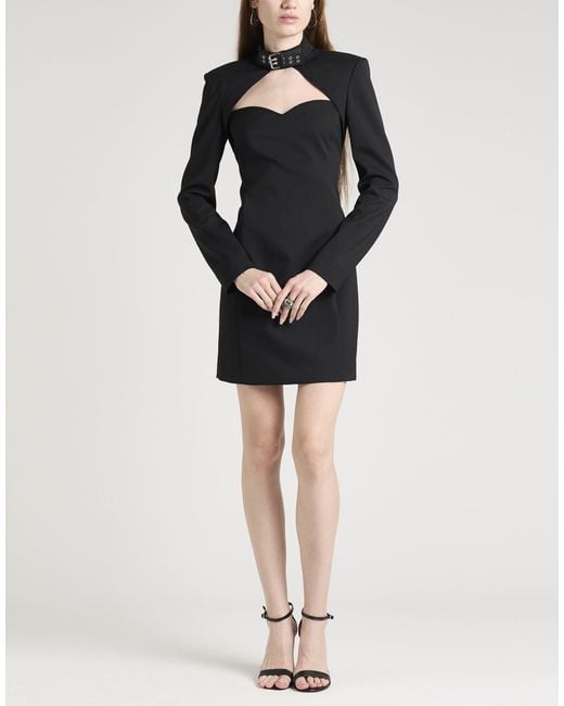 Moschino Black Mini Dress Polyester, Wool, Elastane