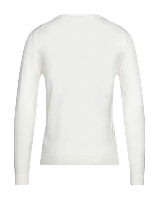 Vneck White Jumper for men