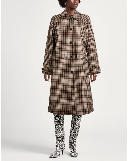 Woolrich Brown Taupe Coat Wool, Polyester, Polyamide