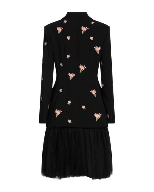 Moschino Black Couture Coat Polyester, Polyurethane, Polyamide