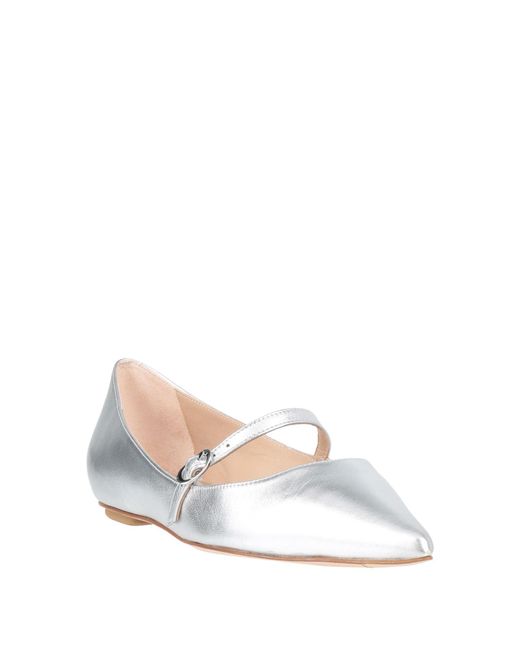 Stuart Weitzman White Ballet Flats Leather