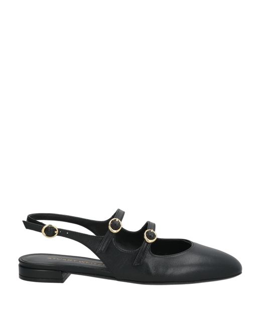 Stuart Weitzman Black Ballet Flats Leather