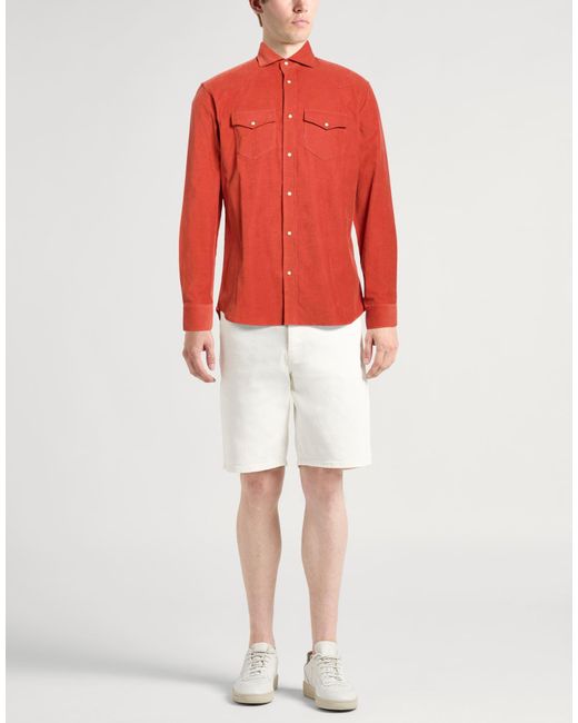 Moorer Red Shirt Cotton for men