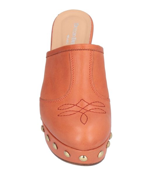 Duccio Del Duca Orange Mules & Clogs