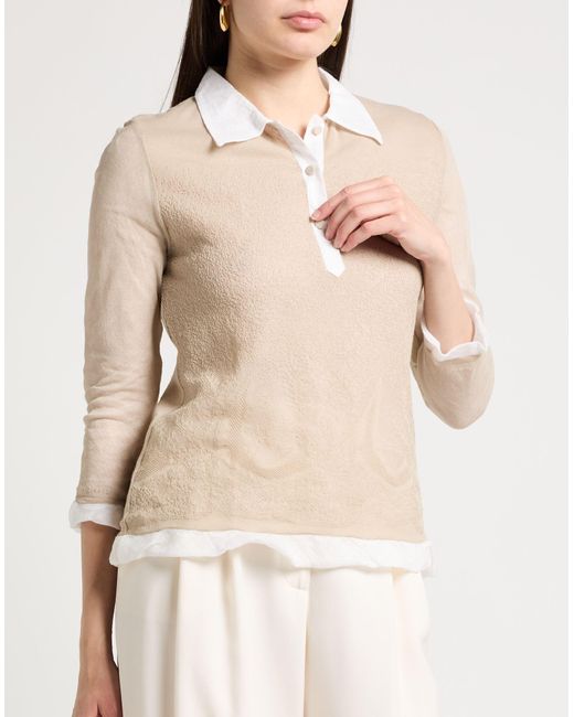 Ermanno Scervino White Sand Sweater Cotton, Polyamide, Linen