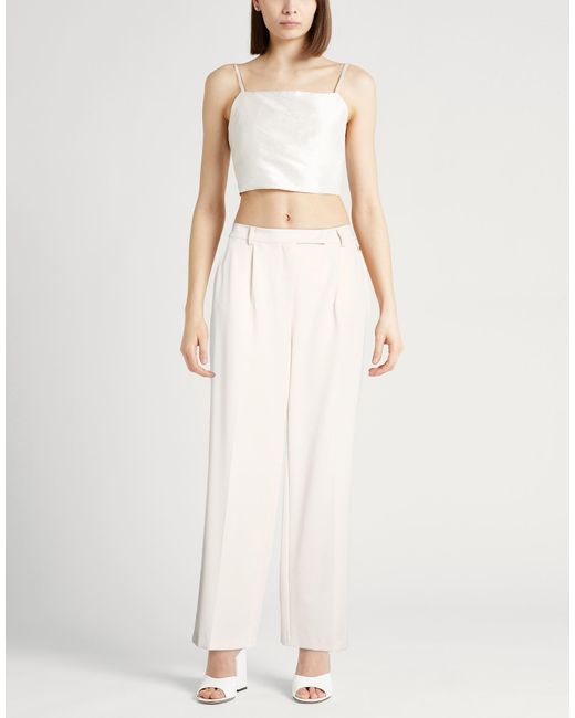Herno White Ivory Pants Polyester, Viscose, Elastane