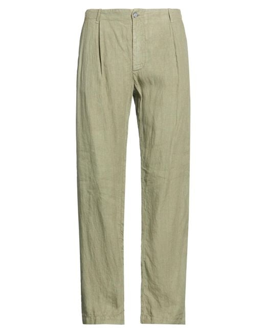 120% Lino Green Pants Linen for men