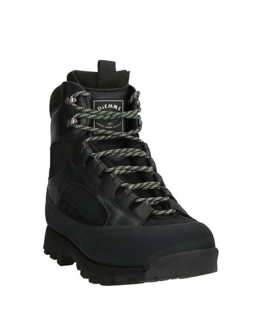 Diemme Black Ankle Boots Leather, Textile Fibers for men