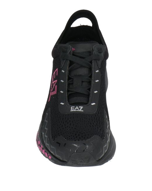 EA7 Black Sneakers Polyester, Thermoplastic Polyurethane for men