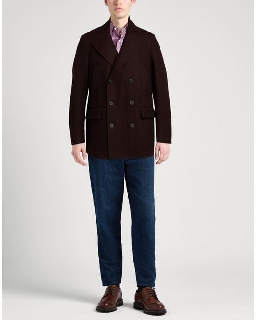 Drumohr Brown Coat Wool, Polyamide for men