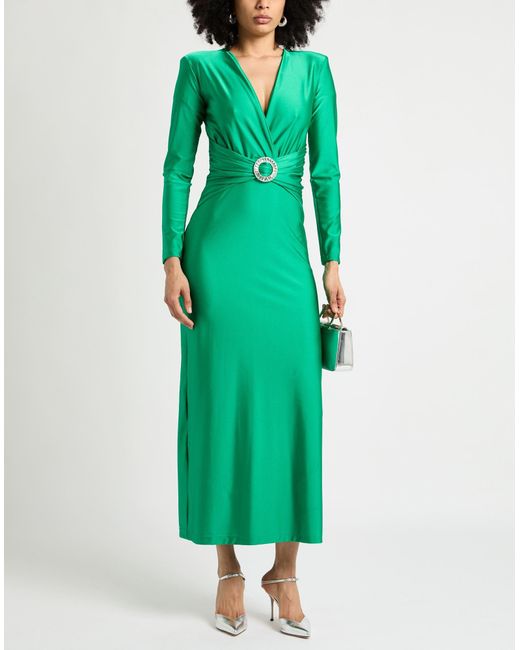 P.A.R.O.S.H. Green Maxi Dress Polyamide, Elastane