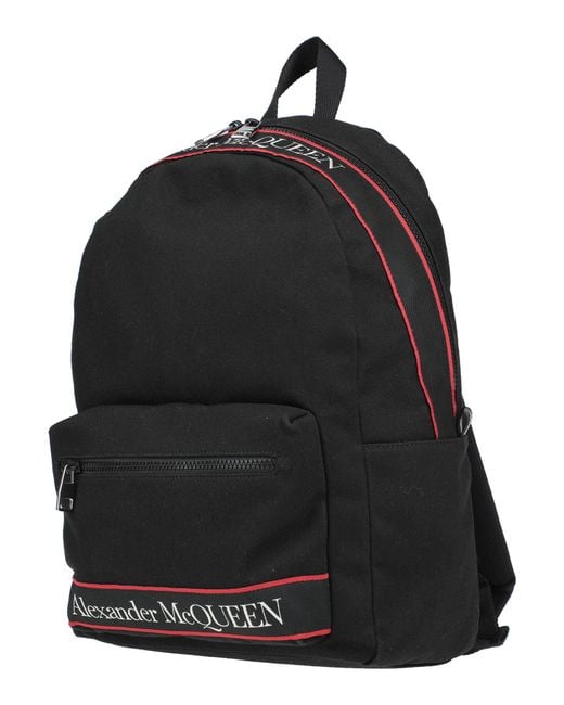 McQueen Black Backpack Textile Fibers for men