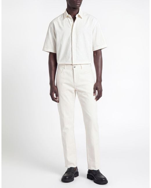BARMAS White Pants Cotton, Elastane for men