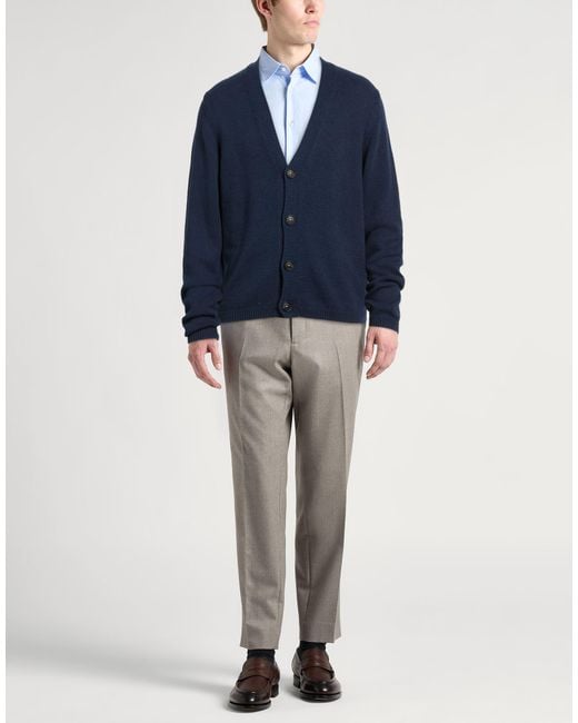 Massimo Alba Blue Cardigan Cotton, Silk for men