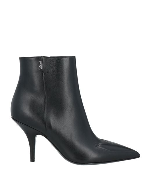 Patrizia Pepe Black Ankle Boots Leather