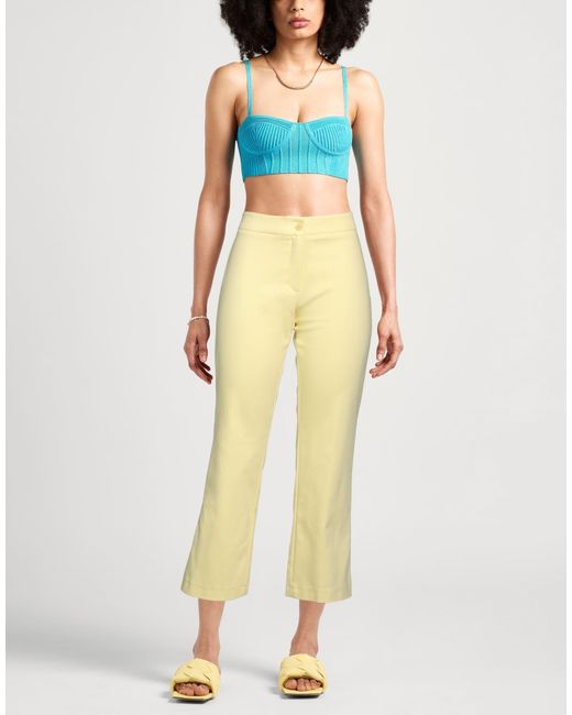 Caractere Yellow Pants Cotton, Polyamide, Elastane