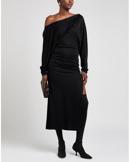 Khaite Black Midi Dress Viscose