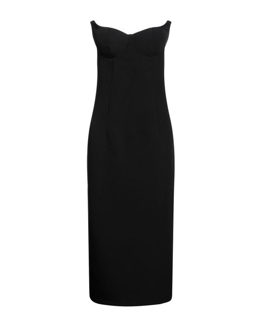 ACTUALEE Black Midi Dress