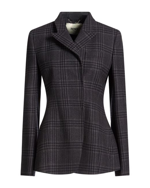 Fendi Black Blazer Virgin Wool, Elastane, Polyester