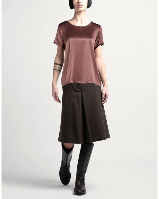 HER SHIRT HER DRESS Pink Top Silk, Elastane
