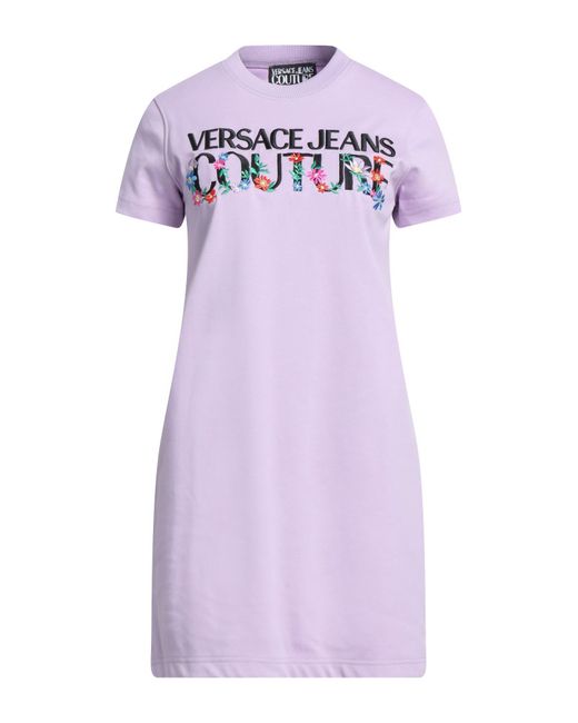 Versace Purple Lilac Mini Dress Cotton
