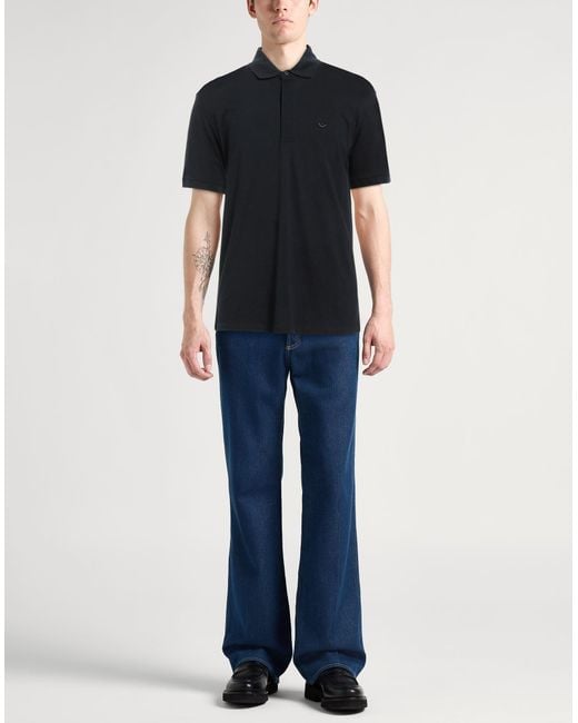 Emporio Armani Black Piqué Polo Shirt for men