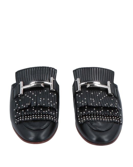 Tod's Black Mules & Clogs Leather