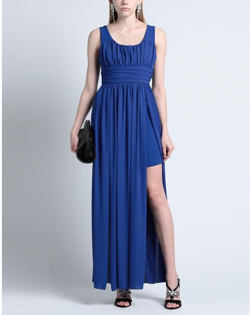 Carla Montanarini Blue Maxi Dress