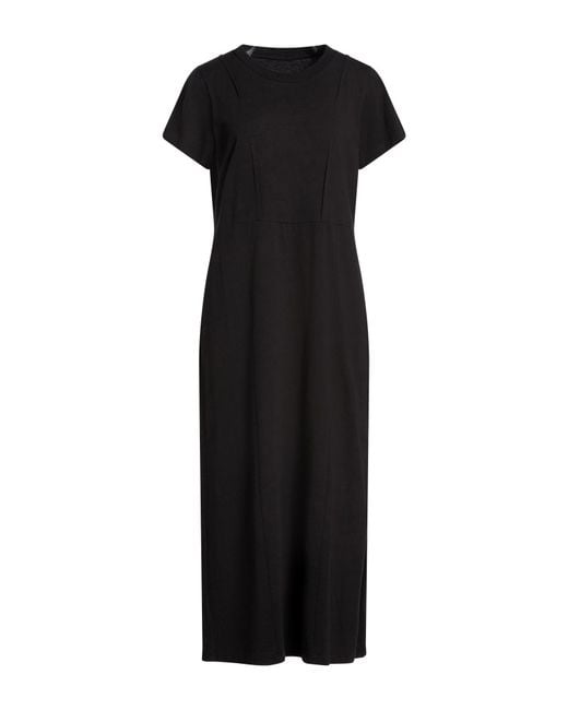 MM6 by Maison Margiela Black Midi Dress Cotton, Elastane