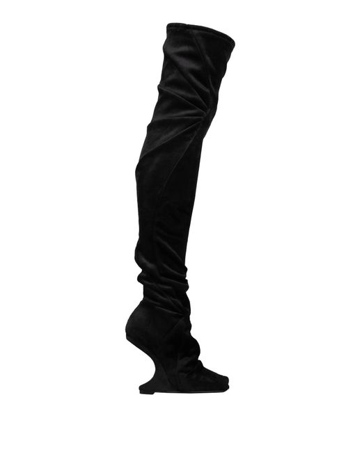 Rick Owens Black Boot Textile Fibers
