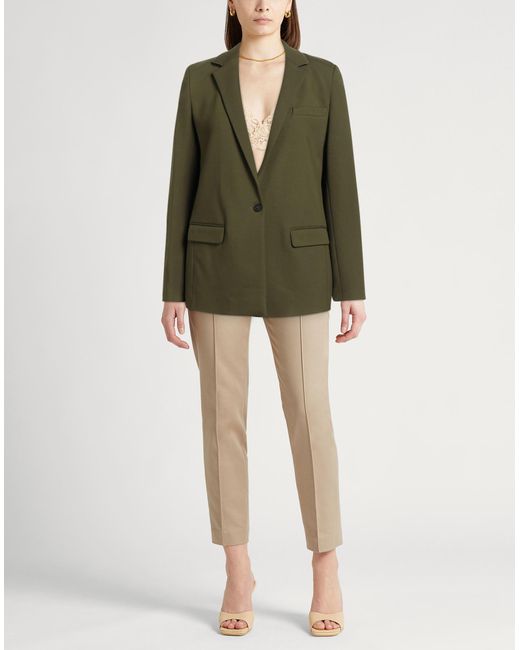 Fabiana Filippi Green Military Blazer Viscose, Polyamide, Elastane