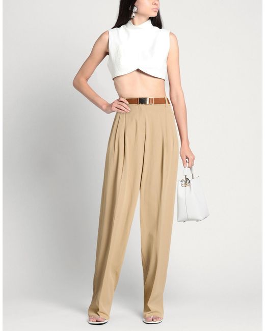 Max Mara Natural Sand Pants Viscose, Cotton