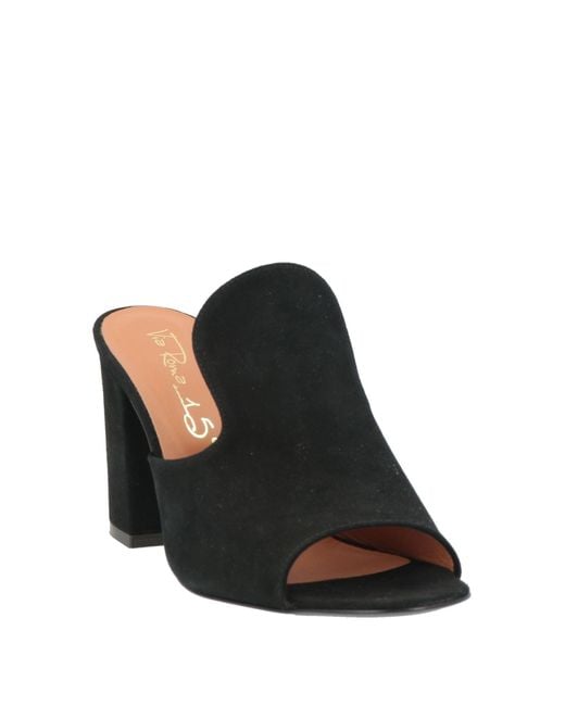 Via Roma 15 Black Sandals