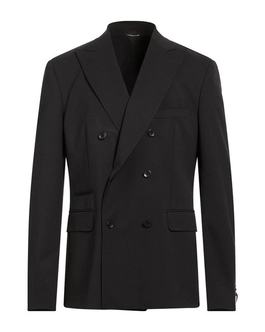 Tonello Black Blazer Virgin Wool, Elastane for men