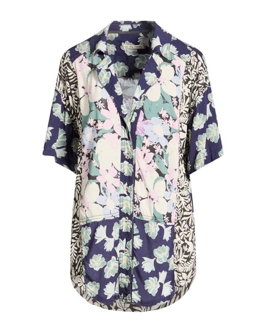 Free People Blue Midnight Shirt Viscose