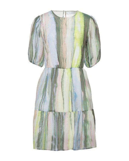 SKILLS & GENES Green Mini Dress Cotton, Silk