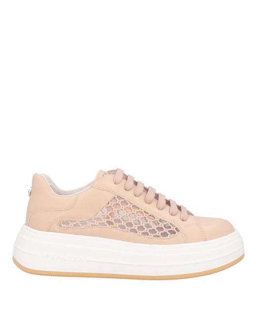 Apepazza Pink Sport Sneakers Leather, Textile Fibers
