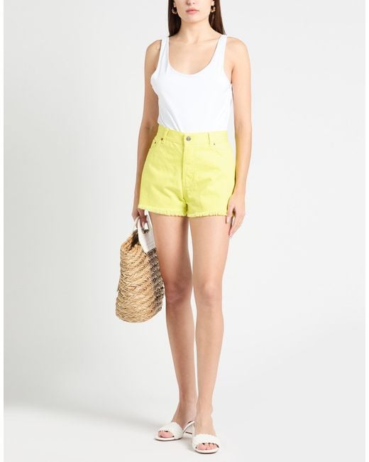 Haikure Yellow Denim Shorts