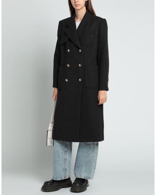 Sandro Black Coat Virgin Wool