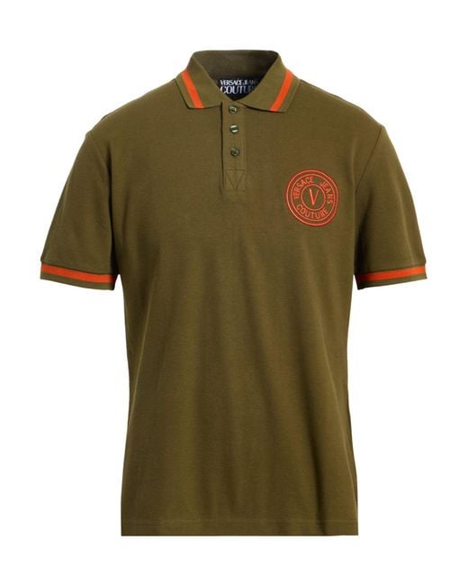 Versace Jeans Couture Green Polo Shirts for men